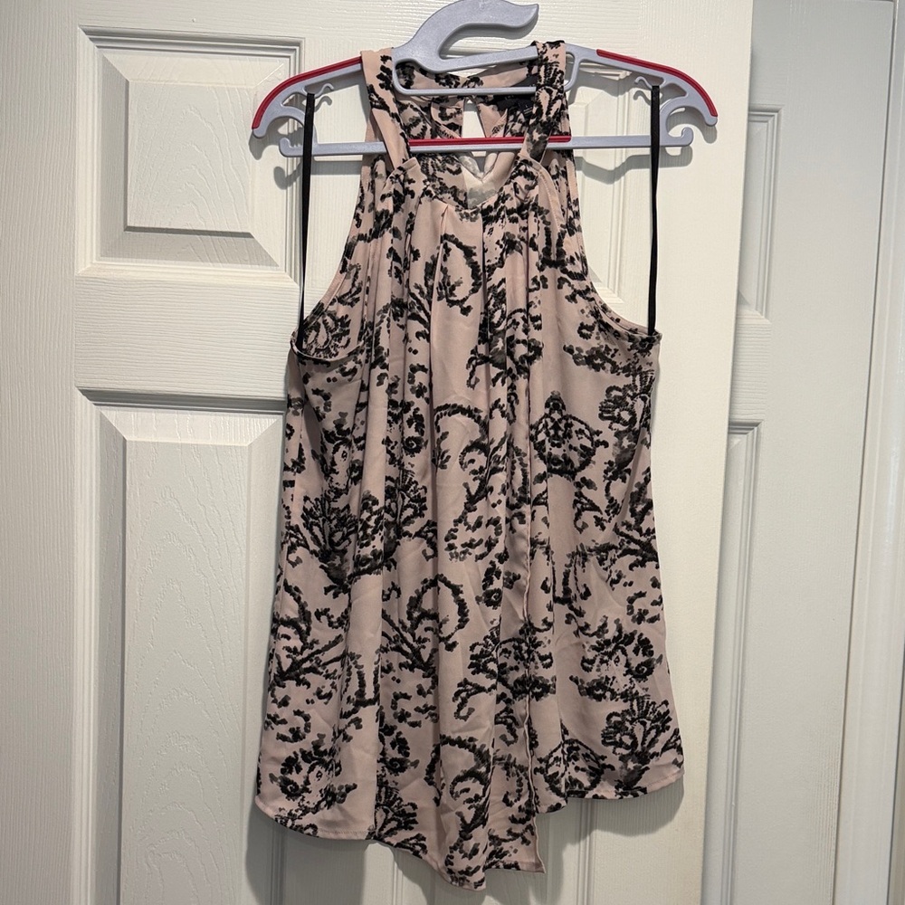 The Limited Black and Cream Patterned Tank Top